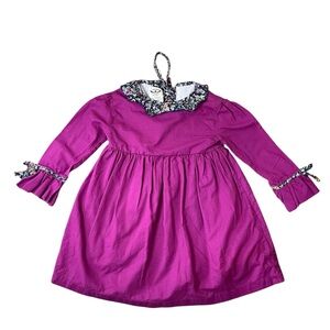 The Oaks Apparel Purple Cotton Floral Collared size 5 dress